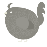 A ash chicken with a double-lace pattern