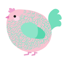 A rose and mint chicken with a double-lace pattern