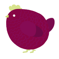 A maroon and wine chicken with a lace pattern