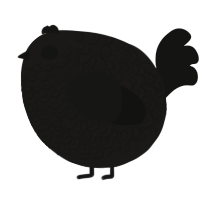 A sable and black chicken with a double-lace pattern