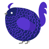 A navy and indigo chicken with a lace pattern