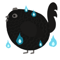 A black and sable chicken with a lace pattern