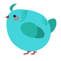 A aqua and turquoise chicken with a neck-band pattern