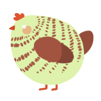 A apple and russet chicken with a bar pattern