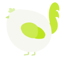 A white and lime chicken