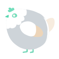 A mist and cream chicken with a head pattern