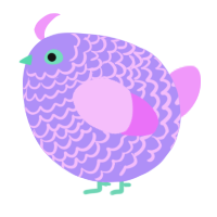 A lilac and lavender chicken with a lace pattern