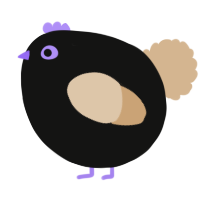 A black and beige chicken