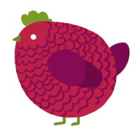 A crimson and wine chicken with a lace pattern
