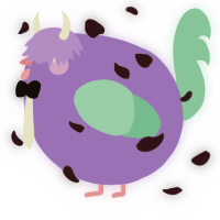 A lilac and mint chicken