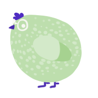 A gluppy chicken with a speckle pattern