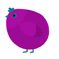 A plum chicken with a head pattern