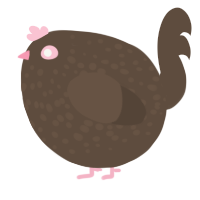 A bark chicken with a speckle pattern