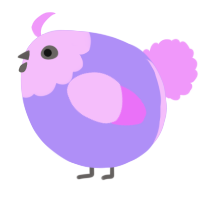 A lilac and lavender chicken with a head pattern
