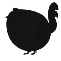 A black chicken with a lace pattern