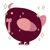 A maroon and pink chicken