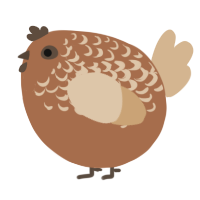 A brown and beige chicken with a half-lace pattern