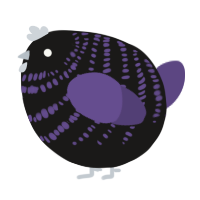 A sable and overcast chicken with a bar pattern