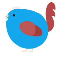 A sky and red chicken