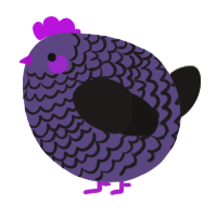 A overcast and sable chicken with a lace pattern