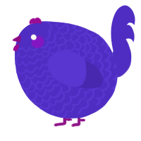 A indigo chicken with a lace pattern