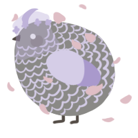 A ash and lilac chicken with a lace pattern