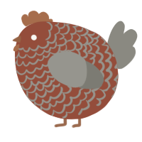 A russet and ash chicken with a lace pattern