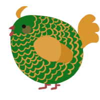 A leaf and orange chicken with a lace pattern