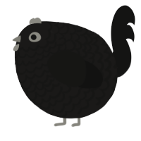 A sable and black chicken with a lace pattern