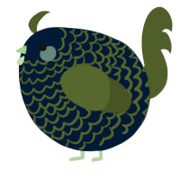 A tumblr and olive chicken with a lace pattern