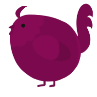 A wine chicken with a head pattern