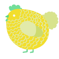 A yellow and lemon chicken with a lace pattern
