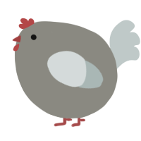 A ash and silver chicken