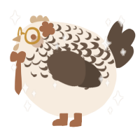 A cream and bark chicken with a half-lace pattern