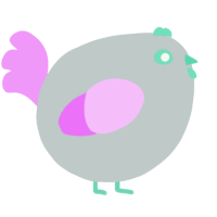 A silver and lavender chicken