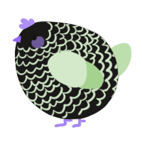 A sable and gluppy chicken with a lace pattern