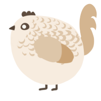 A cream and beige chicken with a half-lace pattern