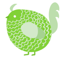 A grass and gluppy chicken with a lace pattern