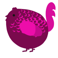 A wine and fuchsia chicken with a half-lace pattern