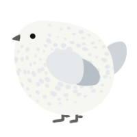 A white and mist chicken with a speckle pattern