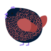 A tumblr and red chicken with a double-lace pattern