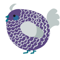A overcast and silver chicken with a lace pattern
