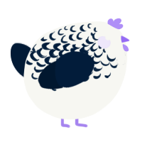 A white and tumblr chicken with a half-lace pattern