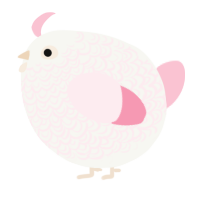 A white and rose chicken with a double-lace pattern