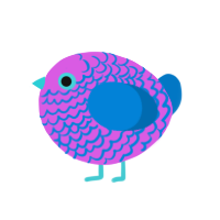 A orchid and sapphire chicken with a lace pattern