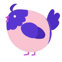 A rose and indigo chicken with a head pattern