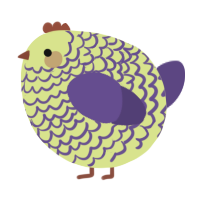 A lemon and overcast chicken with a lace pattern