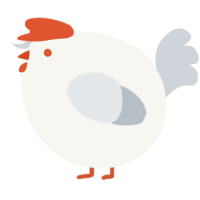 A white and mist chicken
