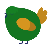 A leaf and ochre chicken