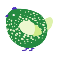 A viridian and apple chicken with a speckle pattern